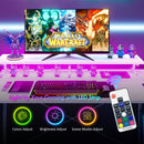 Advwin L Shaped Gaming Desk with LED Lights White