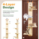 Advwin 4-Levels Vertical Door Hanging Cat Shelf