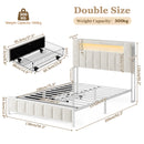 Advwin Bed Frame w/ LED Shelves & Charging Station