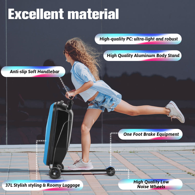 Advwin 2-in-1 Foldable Scooter Suitcase for Kids