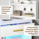 Advwin Set of 2 Tall Bedside Table with Charging Station
