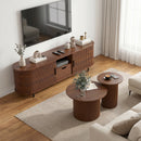 Advwin TV unit Cabinet with Adjustable Shelves & Sliding Door