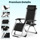 Advwin Folding Zero Gravity Chair w/ 170° Adjustable Recline
