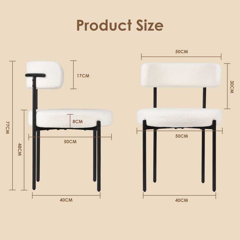 Advwin Dining Chairs Set of 4 Velvet White