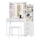 Advwin Dressing Table Set with Glass Desktop LED Light