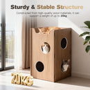 Advwin 2-Tier Luxury Wood Cat House with Access Holes
