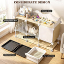 Advwin Indoor Cat Cage with Pull-Out Litter Box & Trays