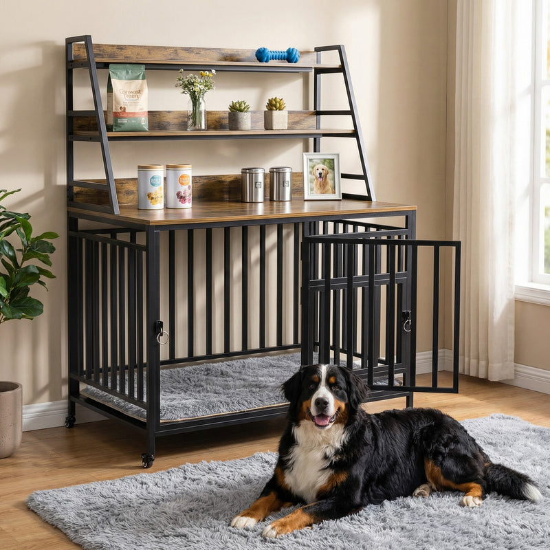 Advwin 39.4" Wooden Dog Crate Furniture & Storage Shelf