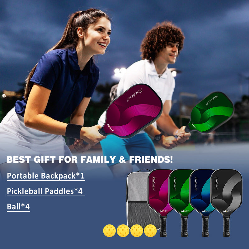Advwin Carbon Fiber Pickleball Paddles Set