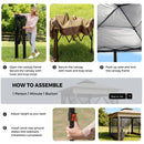 Advwin 3.3x3.3m Double Roof Gazebo Marquee with Mesh Panels
