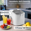 Advwin 12KG Self-Cleaning Ice Makers with Handle White