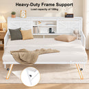 Advwin Single Metal Daybed Frame with Trundle White