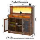 Advwin Wine Bar Cabinet w/ LED Lights & Power Outlets