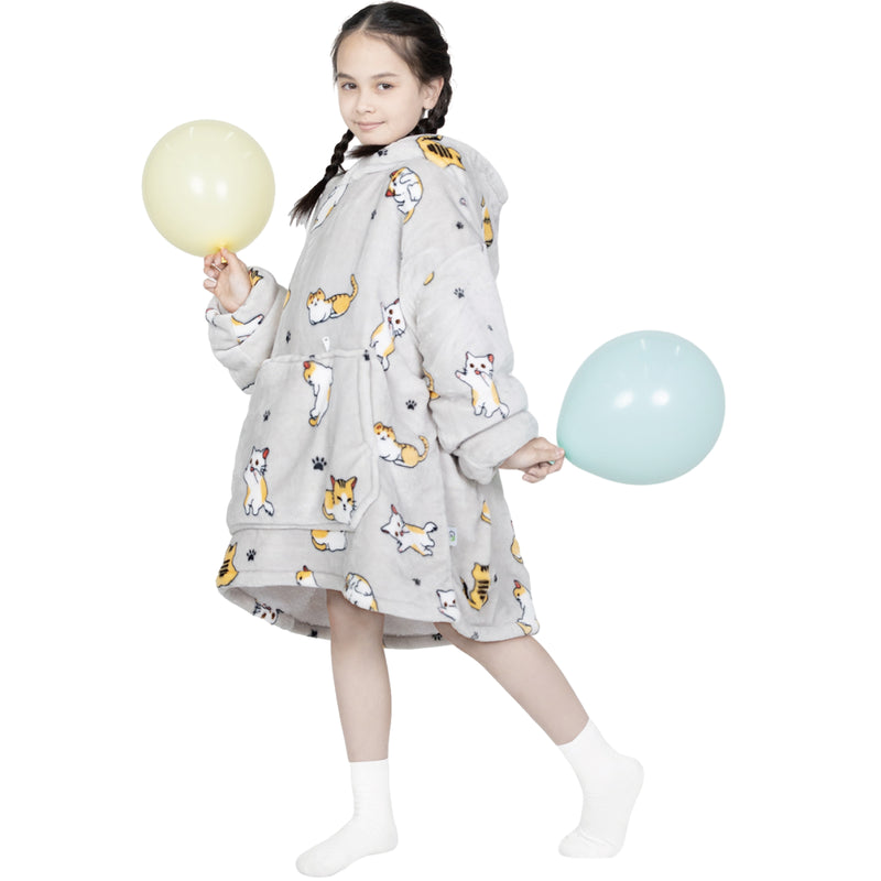 Advwin Oversized Sherpa Wearable Blanket Hoodie Kids