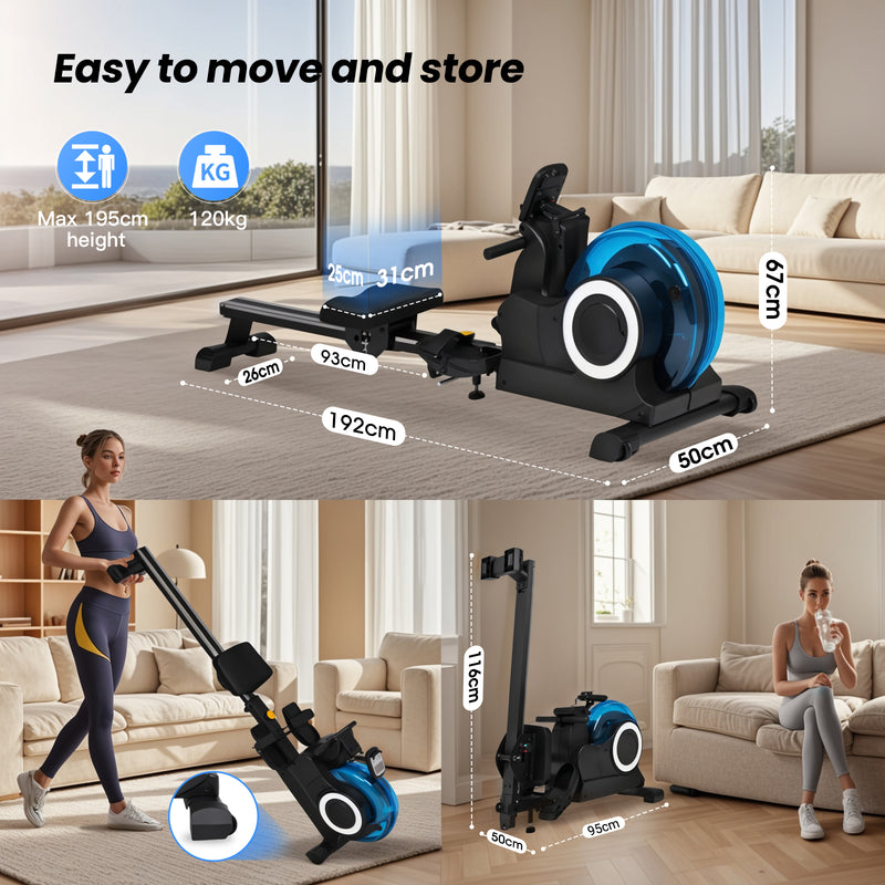 Advwin Foldable Water Rowing Machine for Home Use