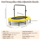 Advwin 55" 2-Person Mini Trampoline with 5-Level Adjustable Handle