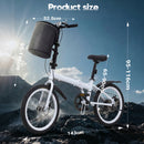 Advwin 20" Folding Bicycle with 6-Speed Dual Brake System