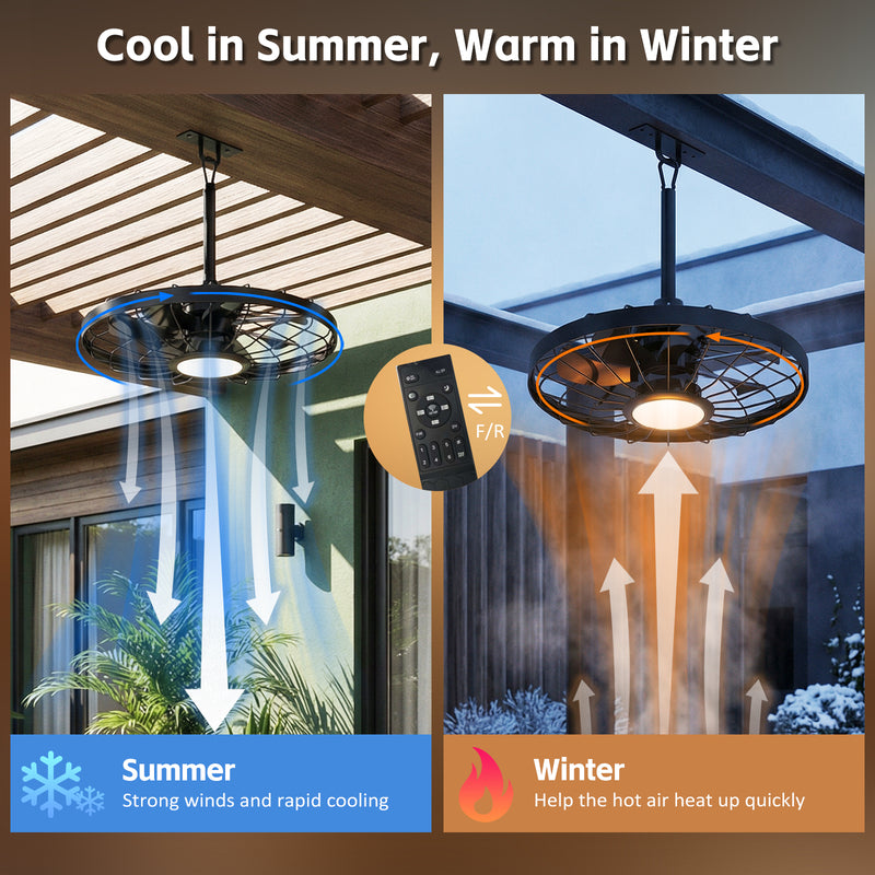 Advwin 20" Outdoor Waterproof Ceiling Fan with Light