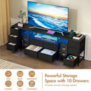 Advwin 180cm TV Cabinet with RGB LED Light and Storage Drawers