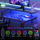 Advwin L Shaped Gaming Desk with LED Lights 100cm