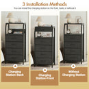Advwin Bedside Table with 4 Drawers and Charging Station