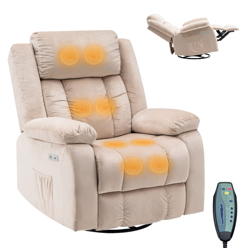 Advwin 360° Swivel Heated Recliner Massage Chair