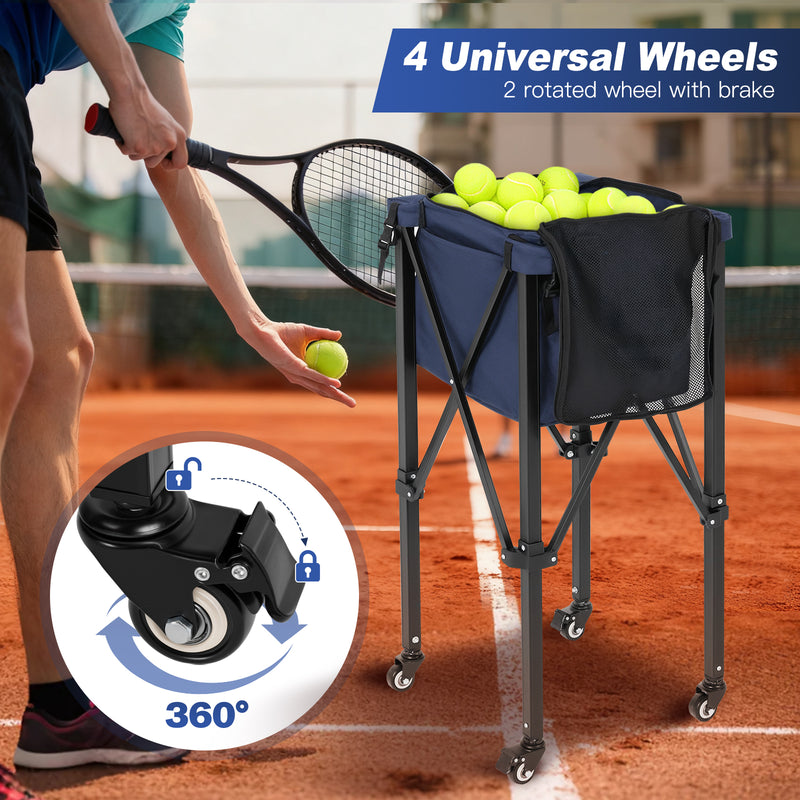 Advwin Foldable Tennis Ball Cart Aluminium Training Hopper