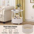 Advwin Small Round Side Table w/ Charging Station