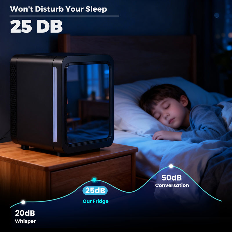 Advwin 4L Mini Fridge with LED Light Black