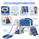 Advwin 9 in 1 L-Shaped Toddler Slide Indoor Baby Slide
