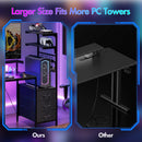 Advwin Reversible Gaming Desk with LED Lights & Outlets