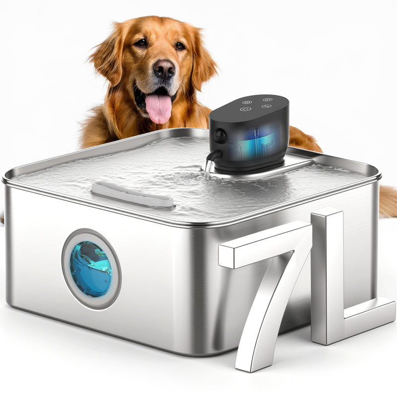 Advwin 7L Wireless Cat Water Fountain Stainless Steel