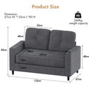 Advwin 2-Seater Sofa 132cm Loveseat Sofa Dark Grey