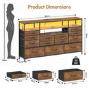 Advwin 13 Fabric Drawer Dresser with Charging Station
