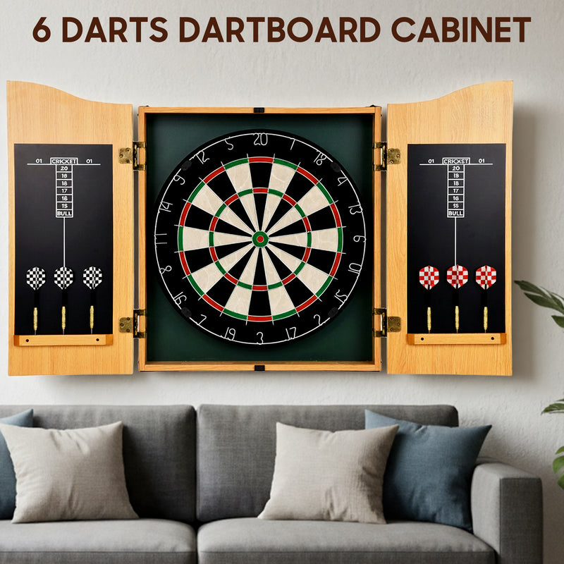 Advwin 18" Dartboard Cabinet Set with 6 Darts