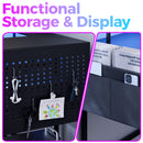 Advwin 150cm L Shaped Computer Desk w/ LED Lights