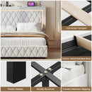 Advwin LED Bed Frame with Drawers and Charging