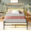 Advwin Metal Platform Bed Frame w/ Headboard Black