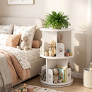 Advwin 2-Tier Rotating Bookshelf Wooden Bookcase