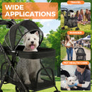 Advwin Foldable Large Pet Stroller w/ 360° Breathable Mesh