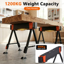 Advwin 2PCS Heavy Duty Folding Sawhorse w/ Adjustable Height