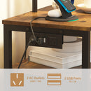 Advwin Floor Lamp with Table & 2 Drawers Nightstand