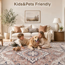 Advwin Large Vintage Thick Floor Rug Brown