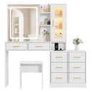 Advwin Dressing Table with LED Mirror RGB Cabinet
