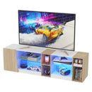 Advwin 160cm LED TV Unit with Adjustable Glass Shelves
