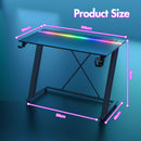 Advwin Gaming Desk Built-in LED Lights & Power Outlets