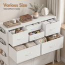 Advwin PU Dresser with 10 Drawers & Side Pockets White