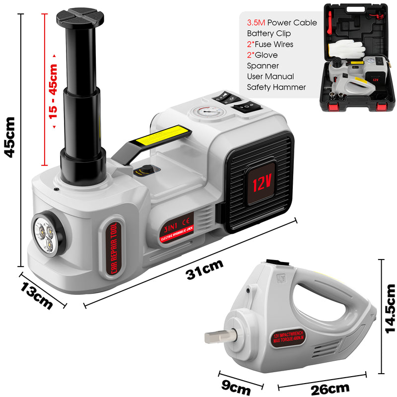 Advwin Electric Car Jack with Electric Impact Wrench