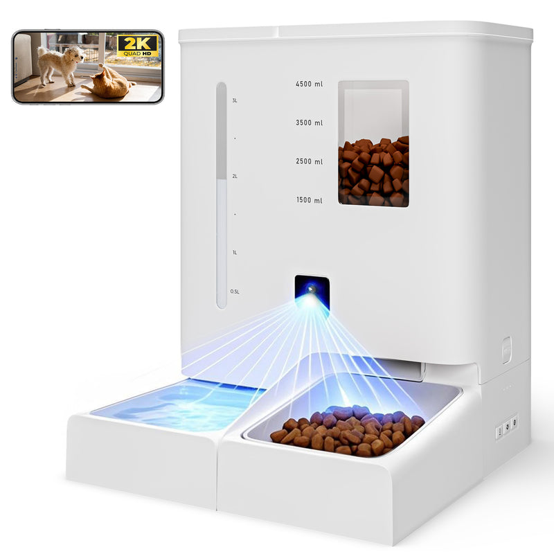 Advwin 2-in-1 Automatic Cat Feeder Waterer Set