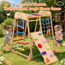 Advwin 9-in-1 Kids Wooden Climbing Frame w/ Slide & Swing